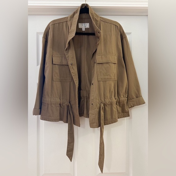 NWT Time and Tru Snap Front Tie Belt Utility Jacket Tan sz Small - Picture 4 of 12